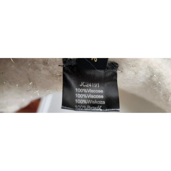 Jade &Clarisse Paris Beige Fringe Scarf 100% Viscose Soft Sparkle Wrap 76x16 - Picture 7 of 11